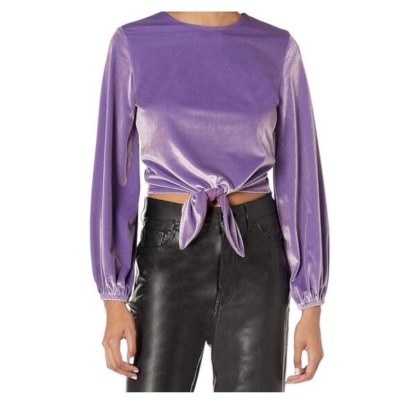 New Kendall & Kylie Velvet Purple Aqua Front Tie Top Plus Size 2X - Picture 1 of 6